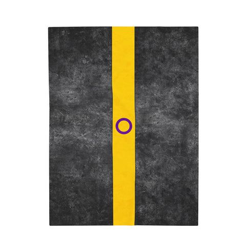 Grunge Intersex Pride Flag Stripe Velveteen Plush Blanket